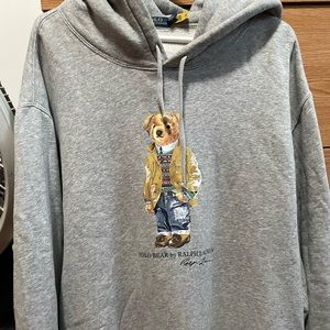 Men Polo Bear Sweater Hoodie